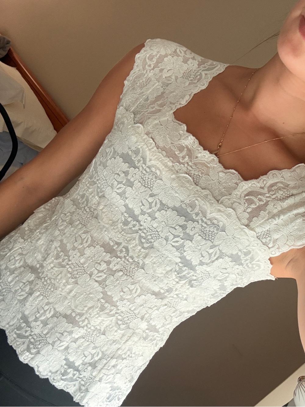 Vintage Cute Lace Camisole Top - White